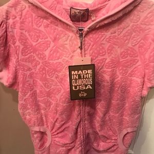 Zip up, short sleeved hoodie